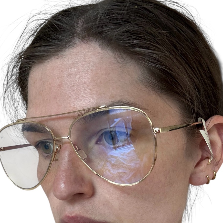 Nwt Clear Aviator Glasses With Gold Frame — image 6 of 8